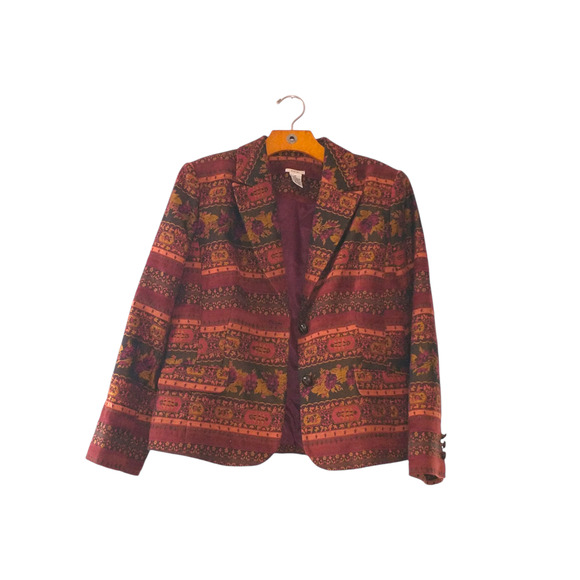 Women's Tapestry Blazer Size 10 (Fits like 8) Unique Artsy Statement Style Trend - Picture 5 of 8